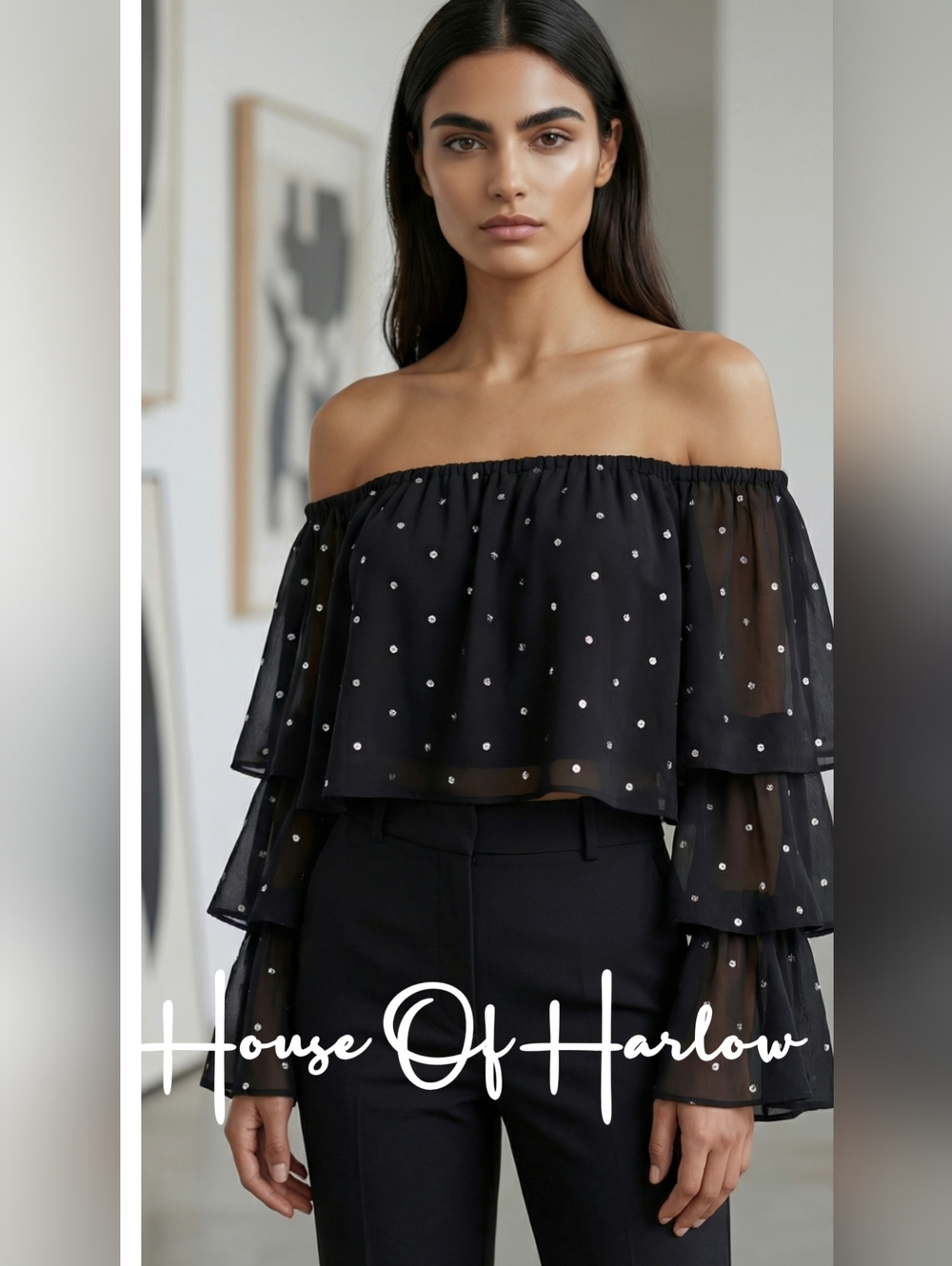 House Of Harlow 1960 X Revolve Sequin Tiered Top